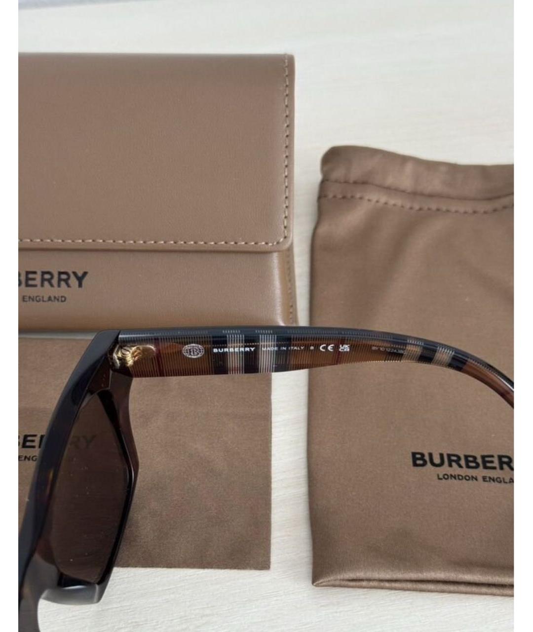 BURBERRY Коричневые пластиковые солнцезащитные очки, фото 4
