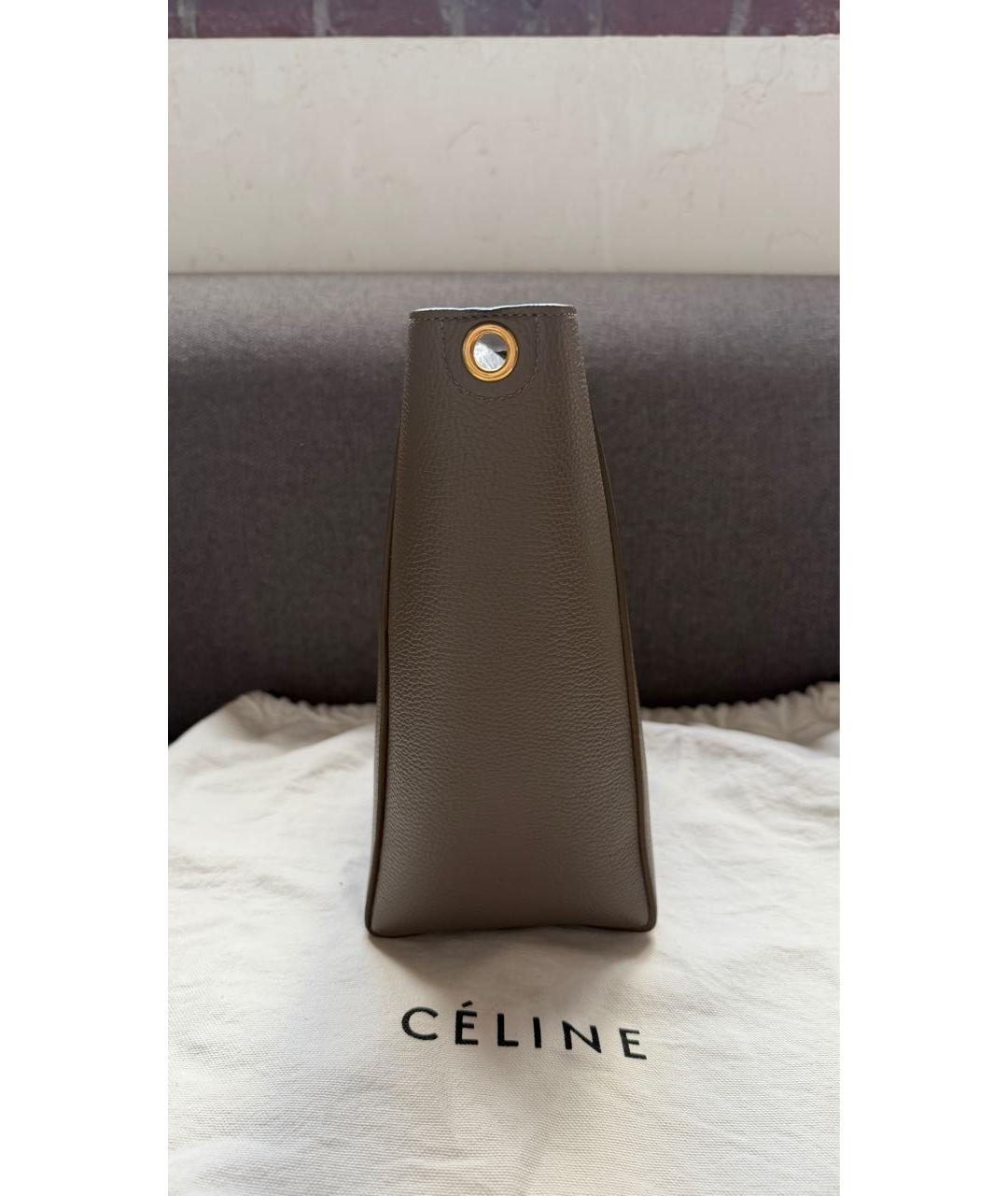 CELINE Бежевая кожаная сумка через плечо, фото 7