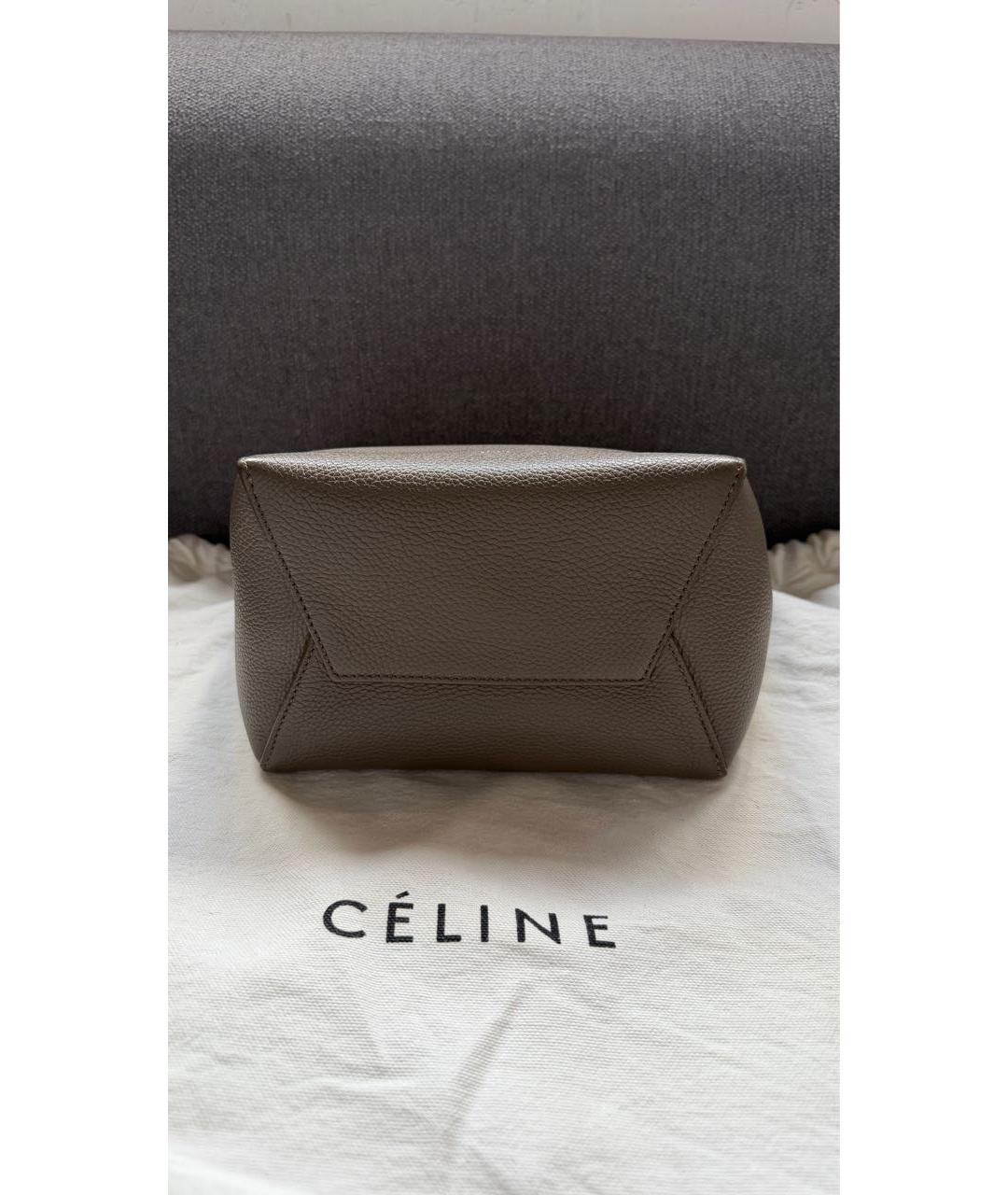CELINE Бежевая кожаная сумка через плечо, фото 5