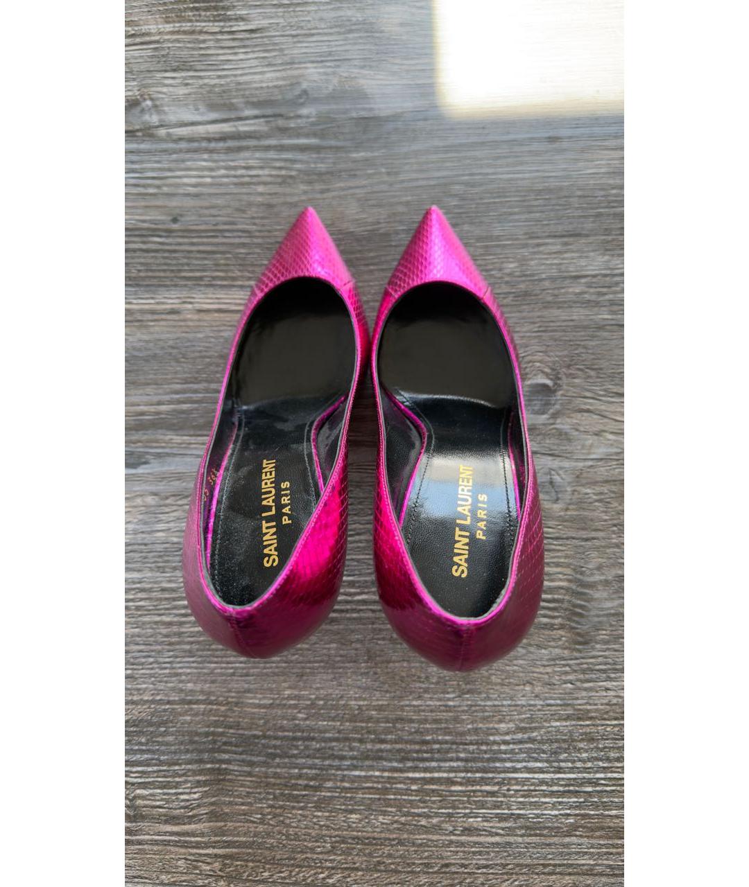 SAINT LAURENT Розовые туфли из лакированной кожи, фото 3