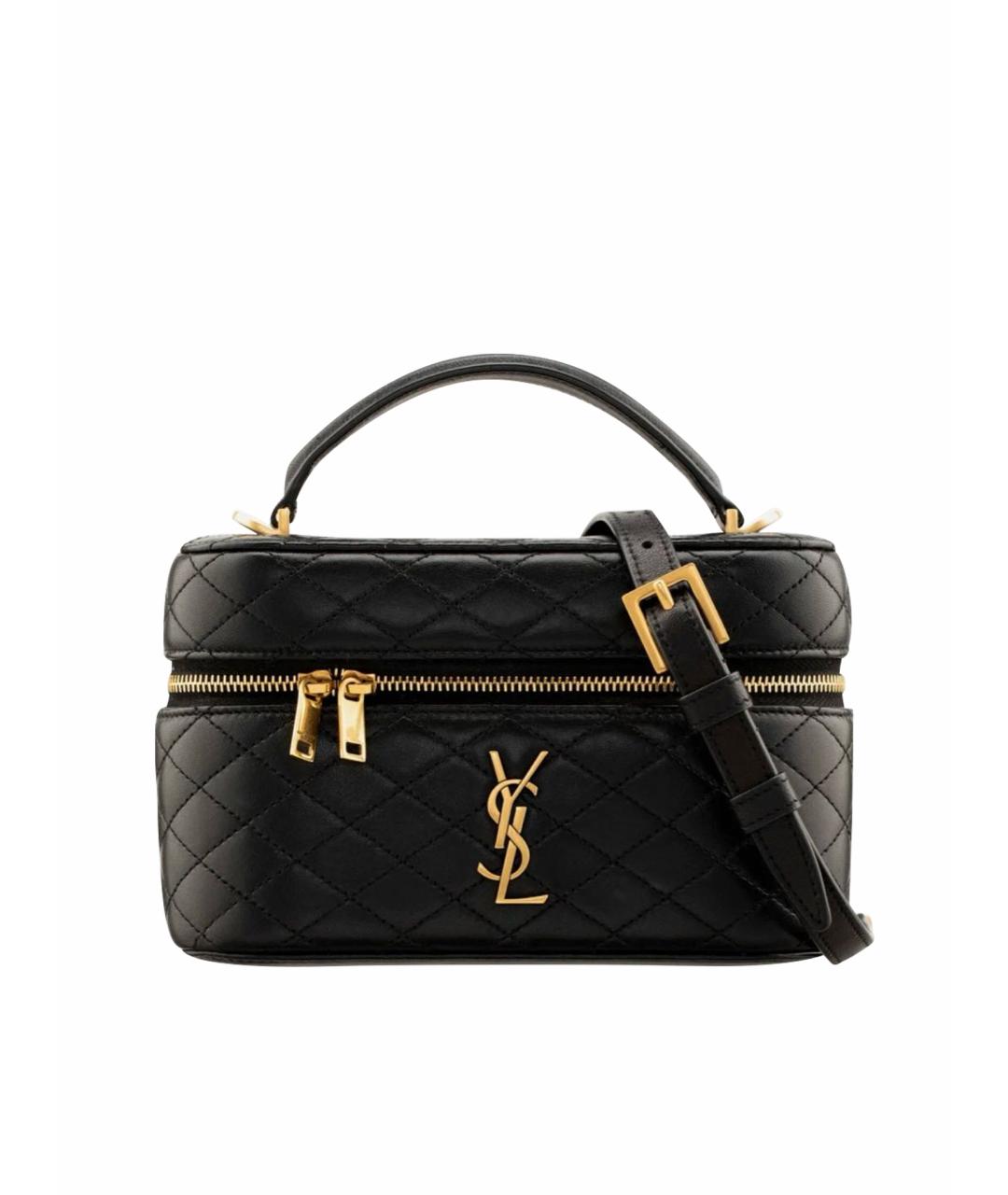 SAINT LAURENT Черная кожаная сумка через плечо, фото 1