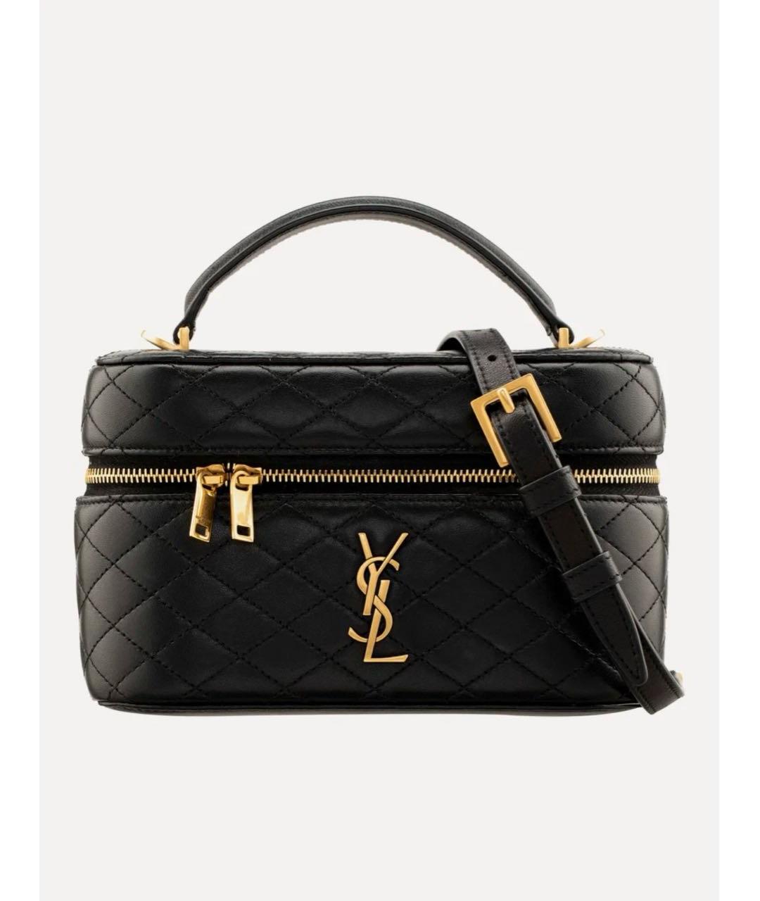SAINT LAURENT Черная кожаная сумка через плечо, фото 9