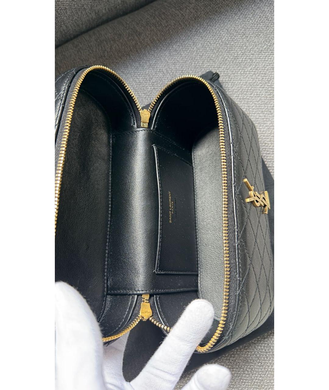SAINT LAURENT Черная кожаная сумка через плечо, фото 4
