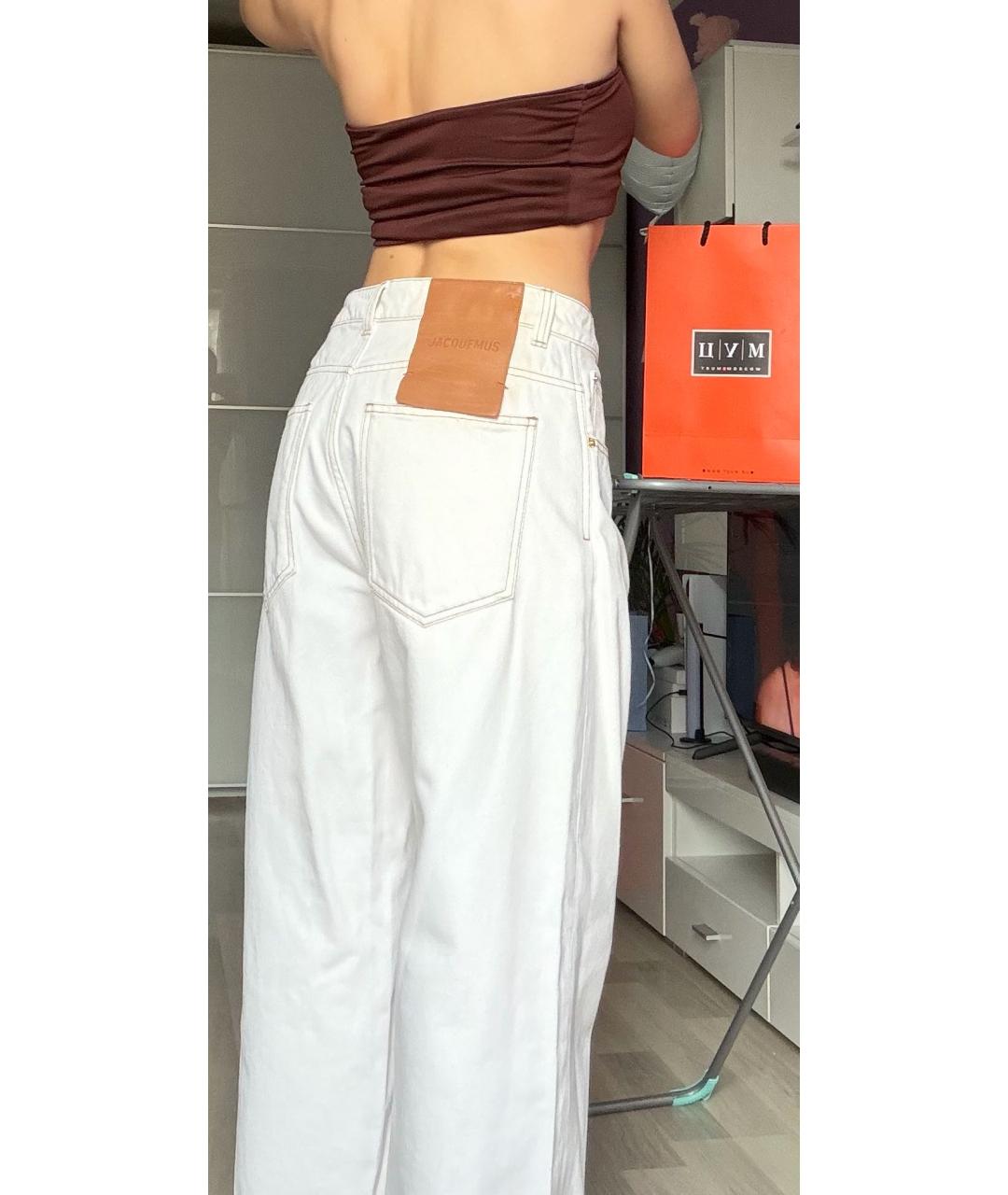 JACQUEMUS Бежевые хлопковые прямые джинсы, фото 9