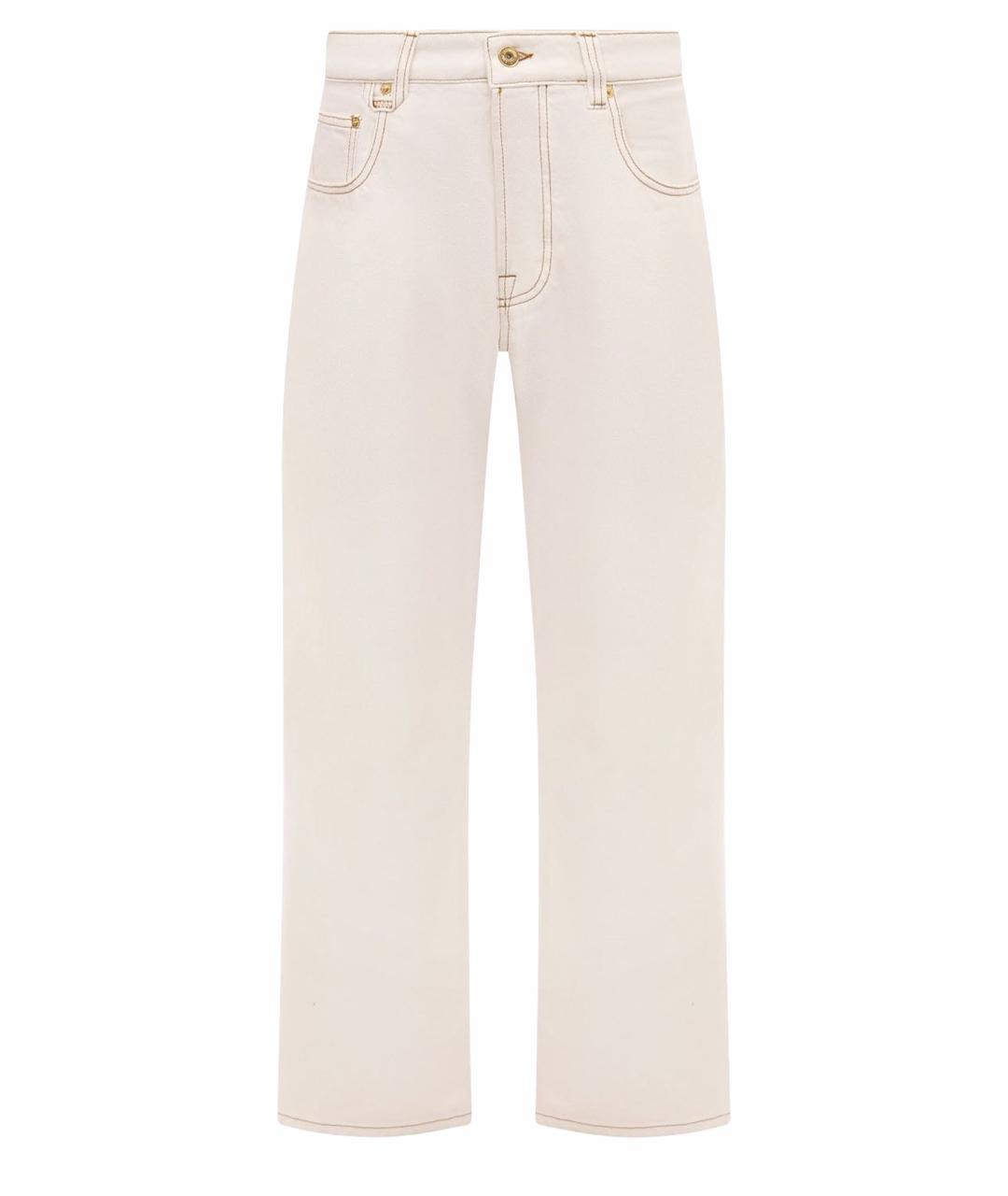 JACQUEMUS Бежевые хлопковые прямые джинсы, фото 1