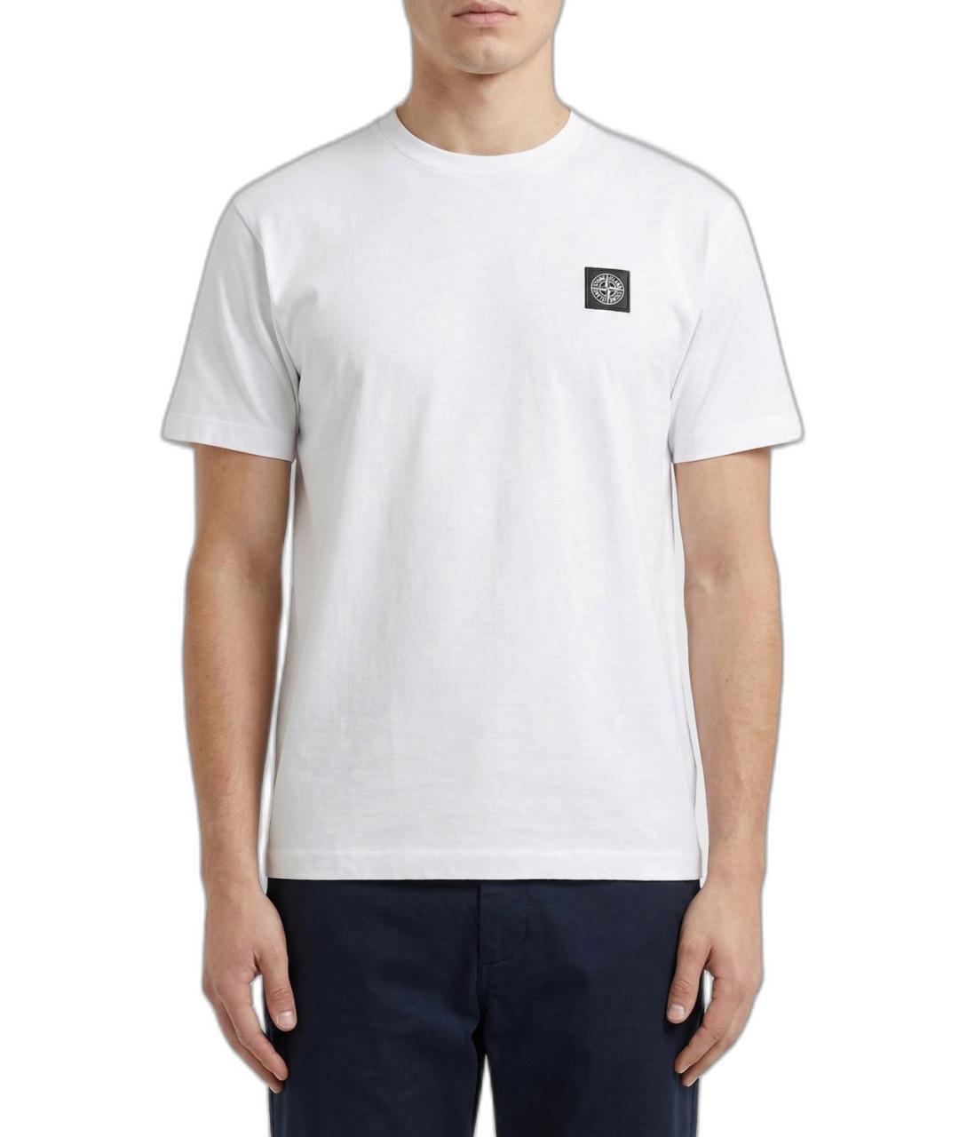 STONE ISLAND Белая хлопковая футболка, фото 3