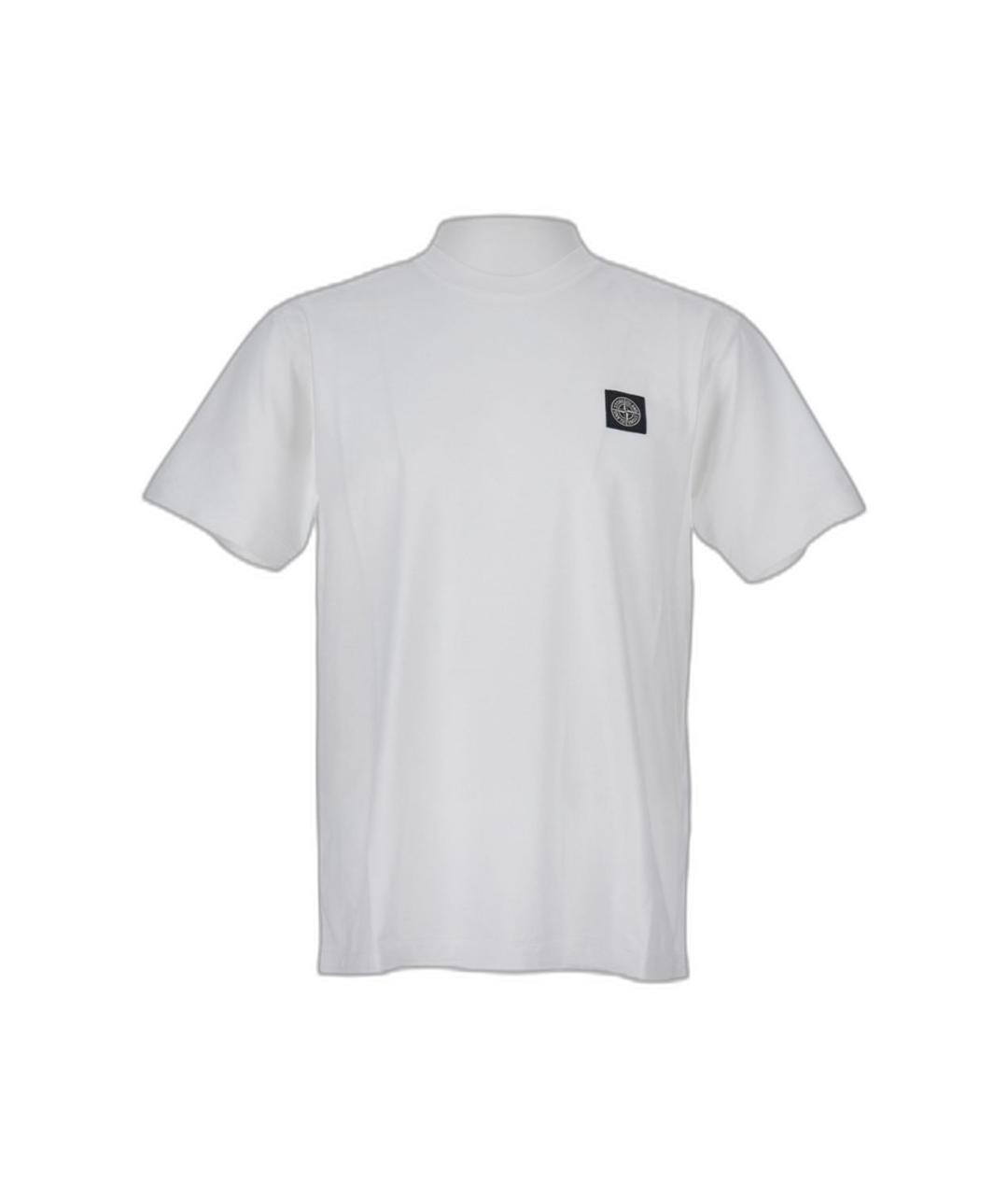 STONE ISLAND Белая хлопковая футболка, фото 1