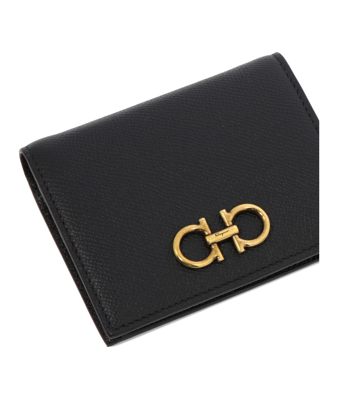 FERRAGAMO Черный кожаный кошелек, фото 4