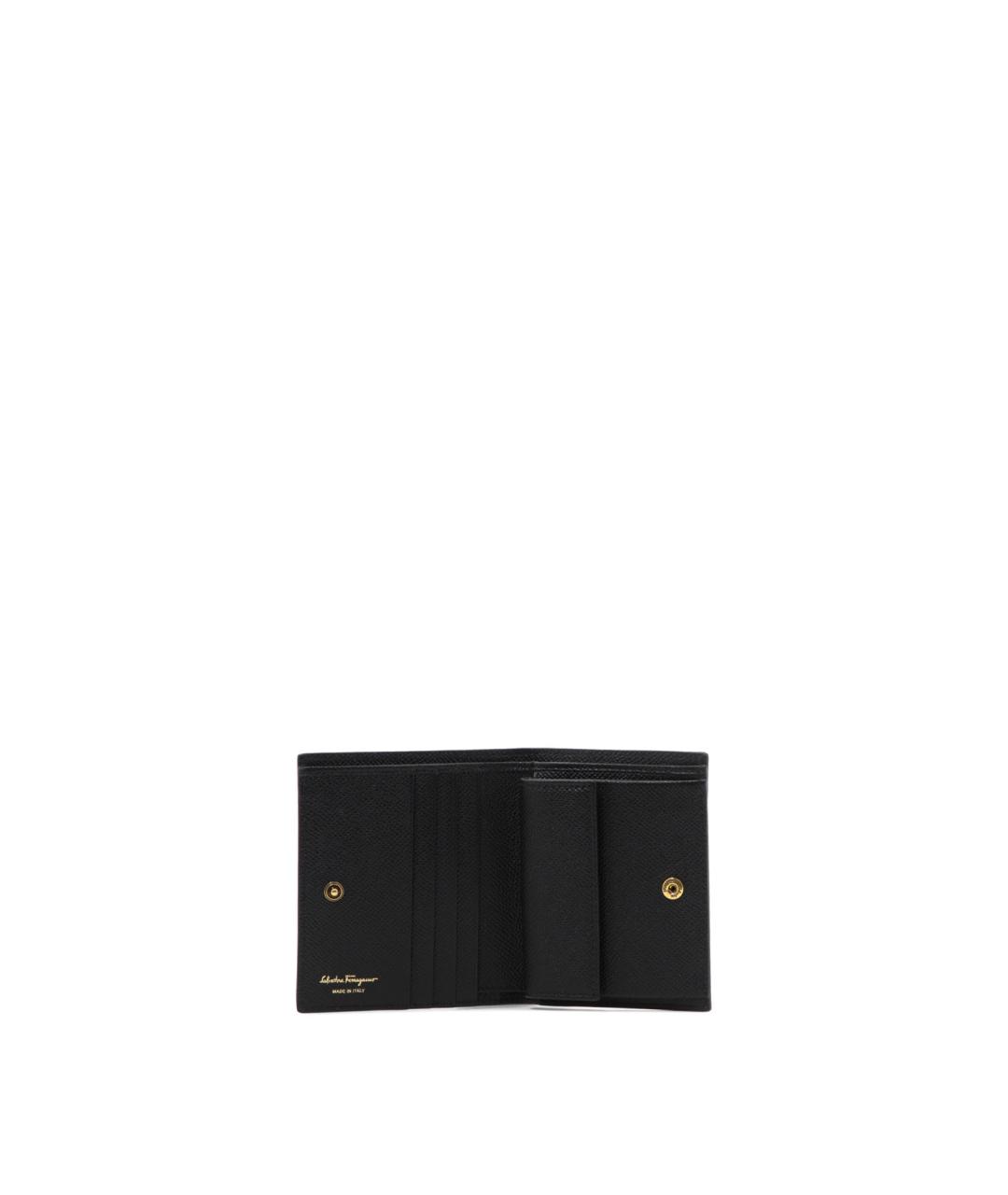 FERRAGAMO Черный кожаный кошелек, фото 5