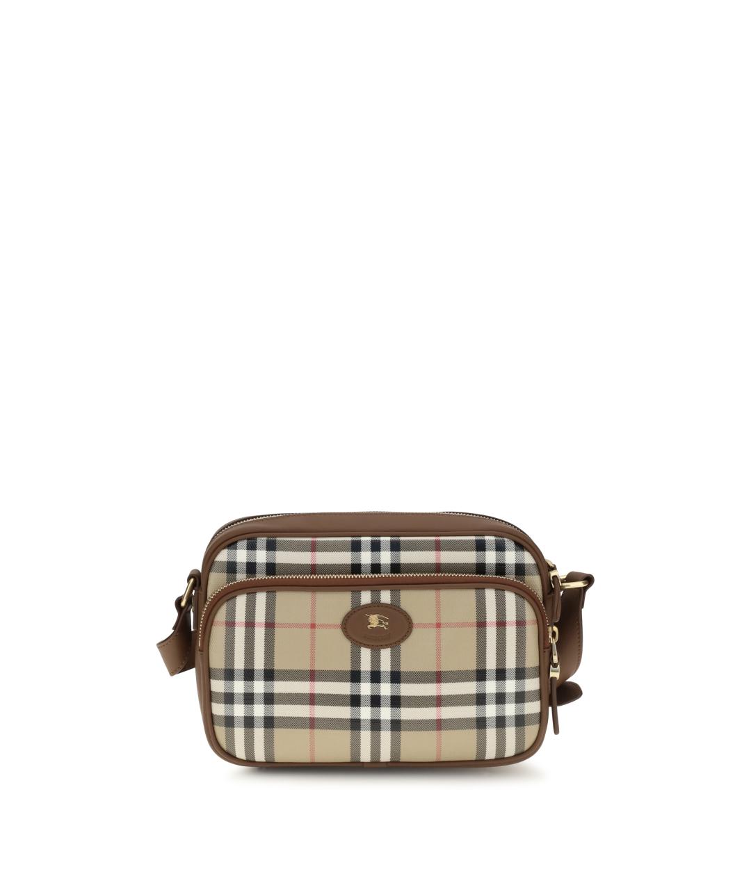 BURBERRY Бежевая хлопковая сумка на плечо, фото 1