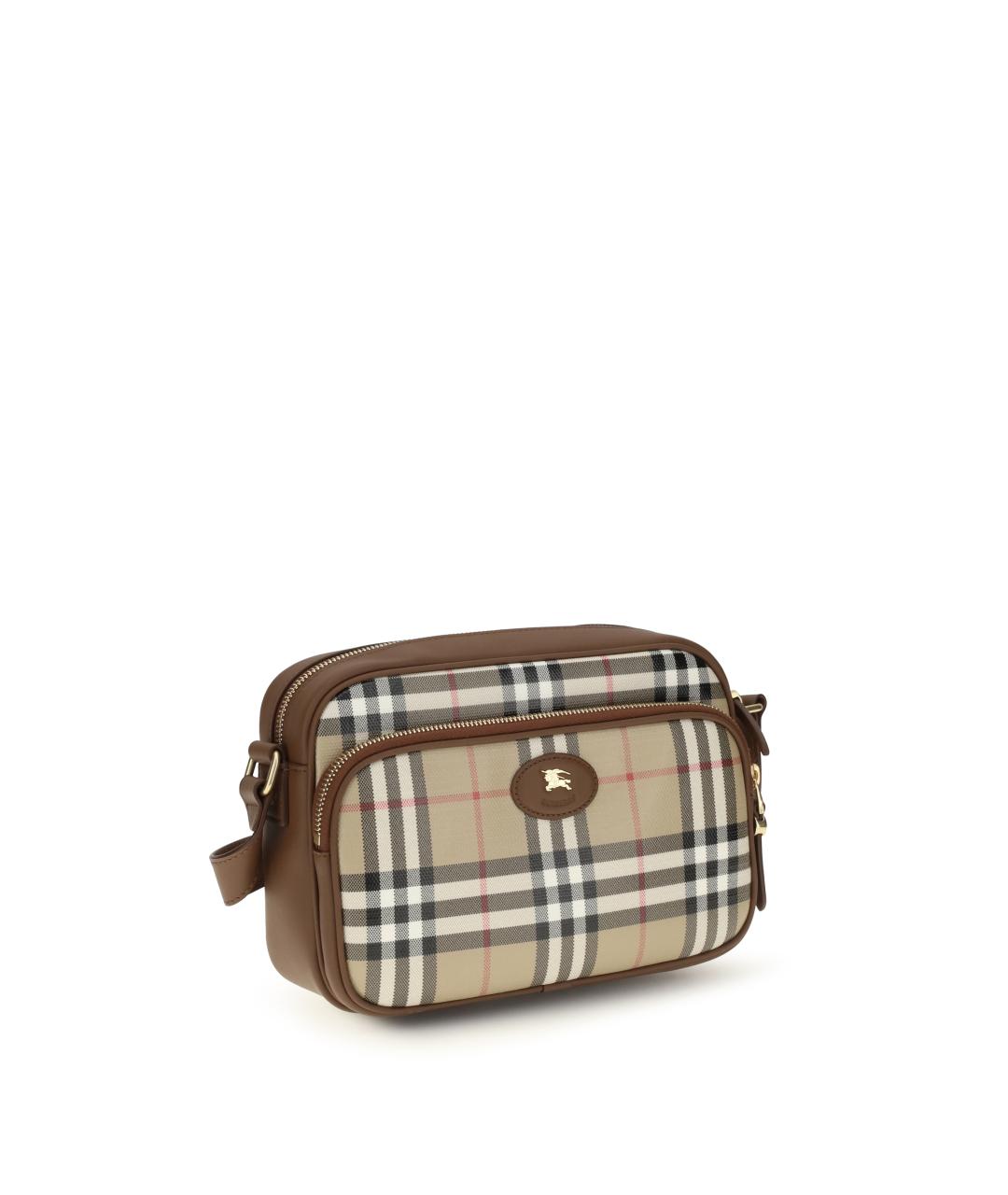 BURBERRY Бежевая хлопковая сумка на плечо, фото 2