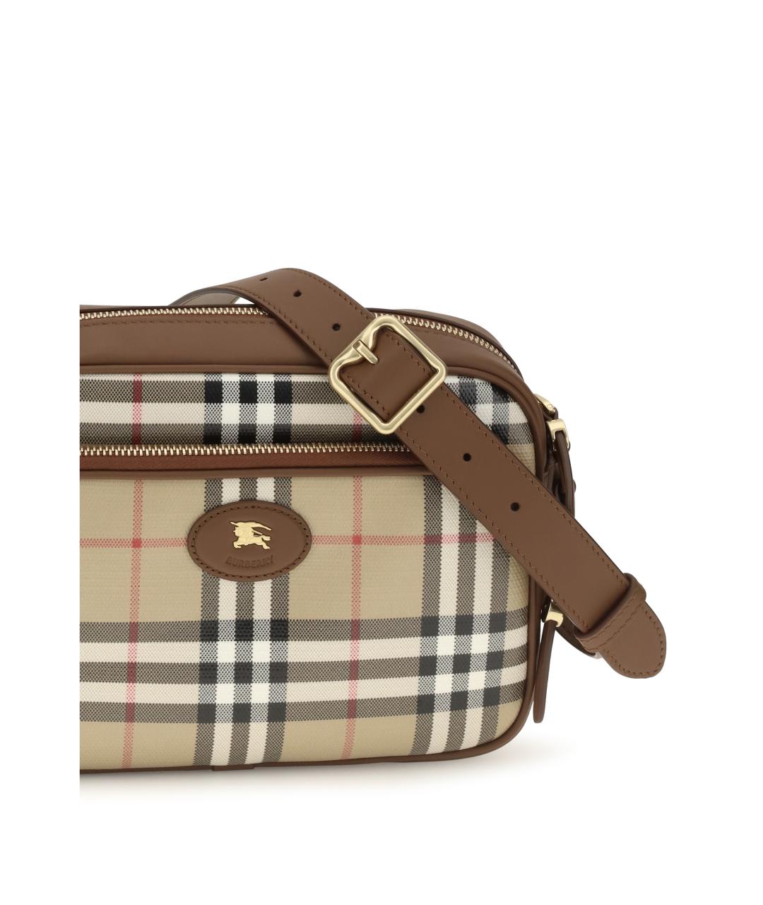 BURBERRY Бежевая хлопковая сумка на плечо, фото 4