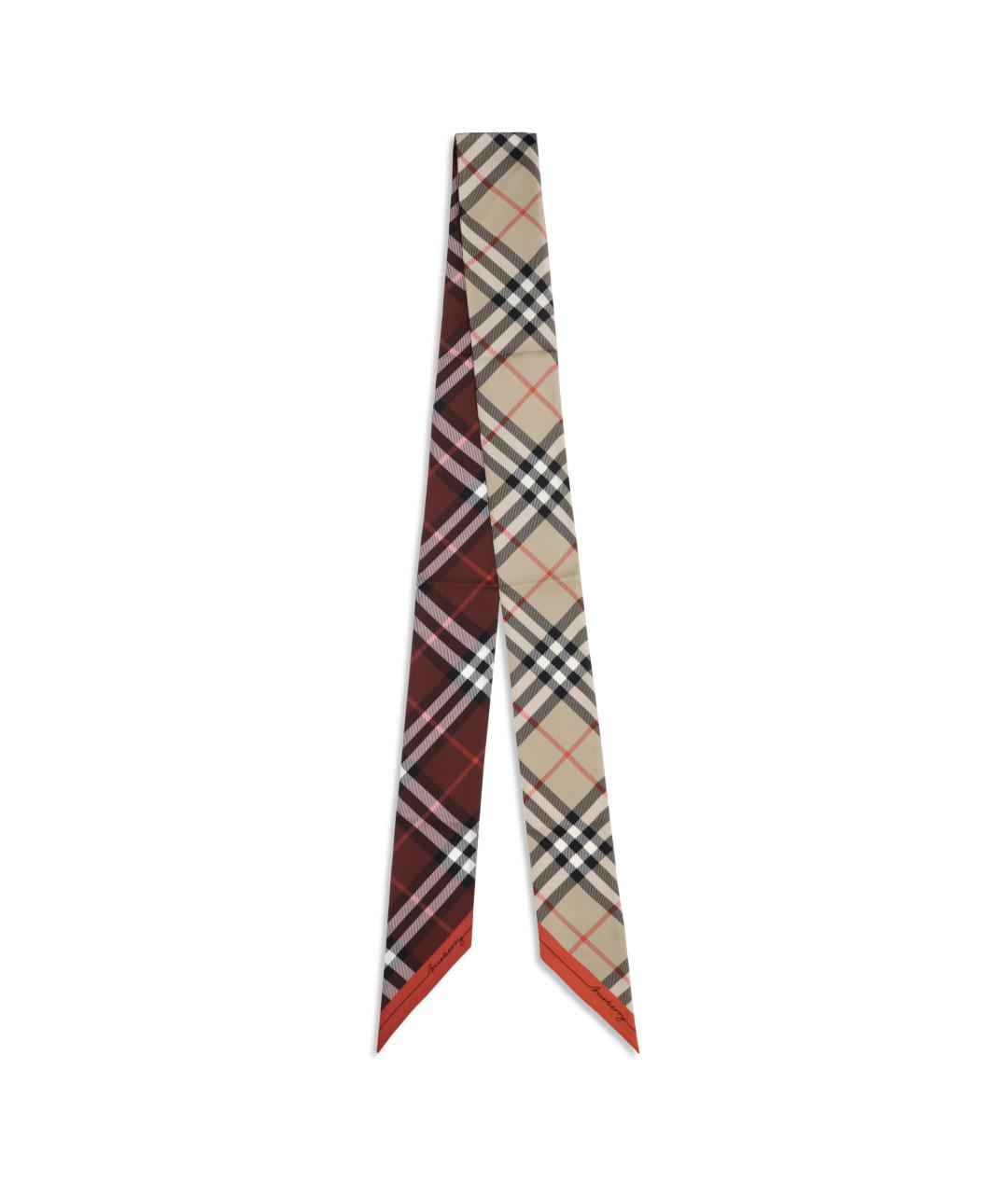 BURBERRY Бежевый шелковый шарф, фото 1