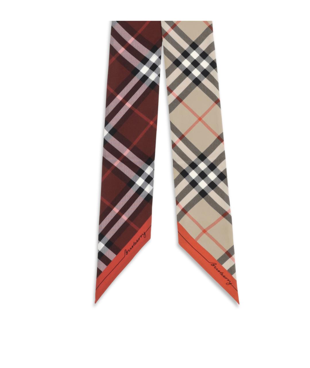 BURBERRY Бежевый шелковый шарф, фото 3