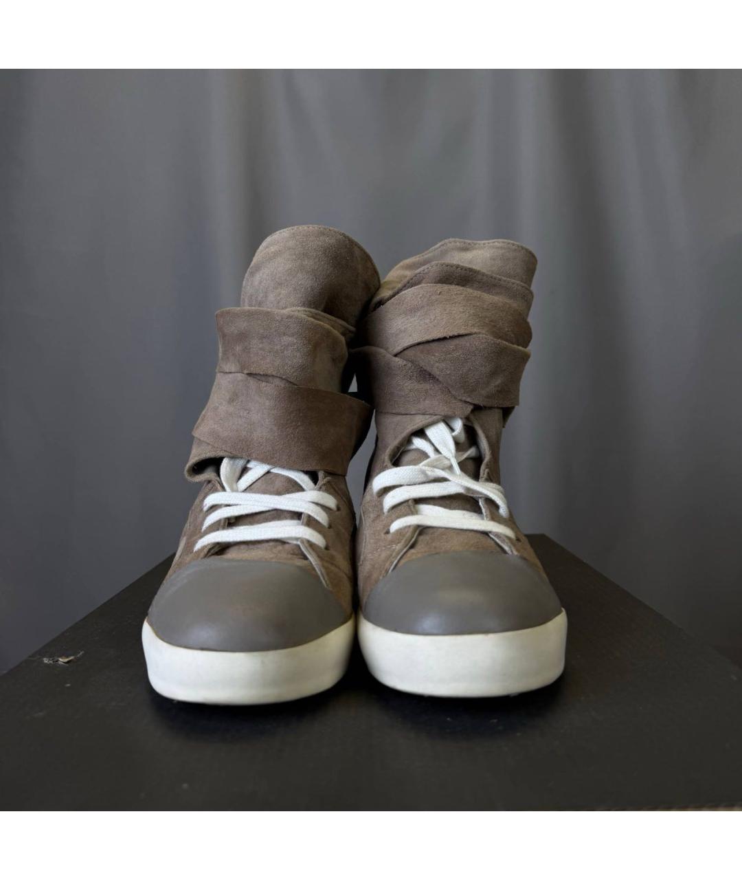 RICK OWENS Бежевые кеды, фото 3