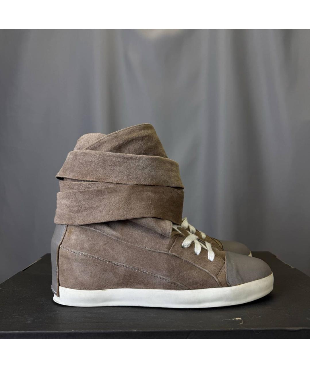RICK OWENS Бежевые кеды, фото 8