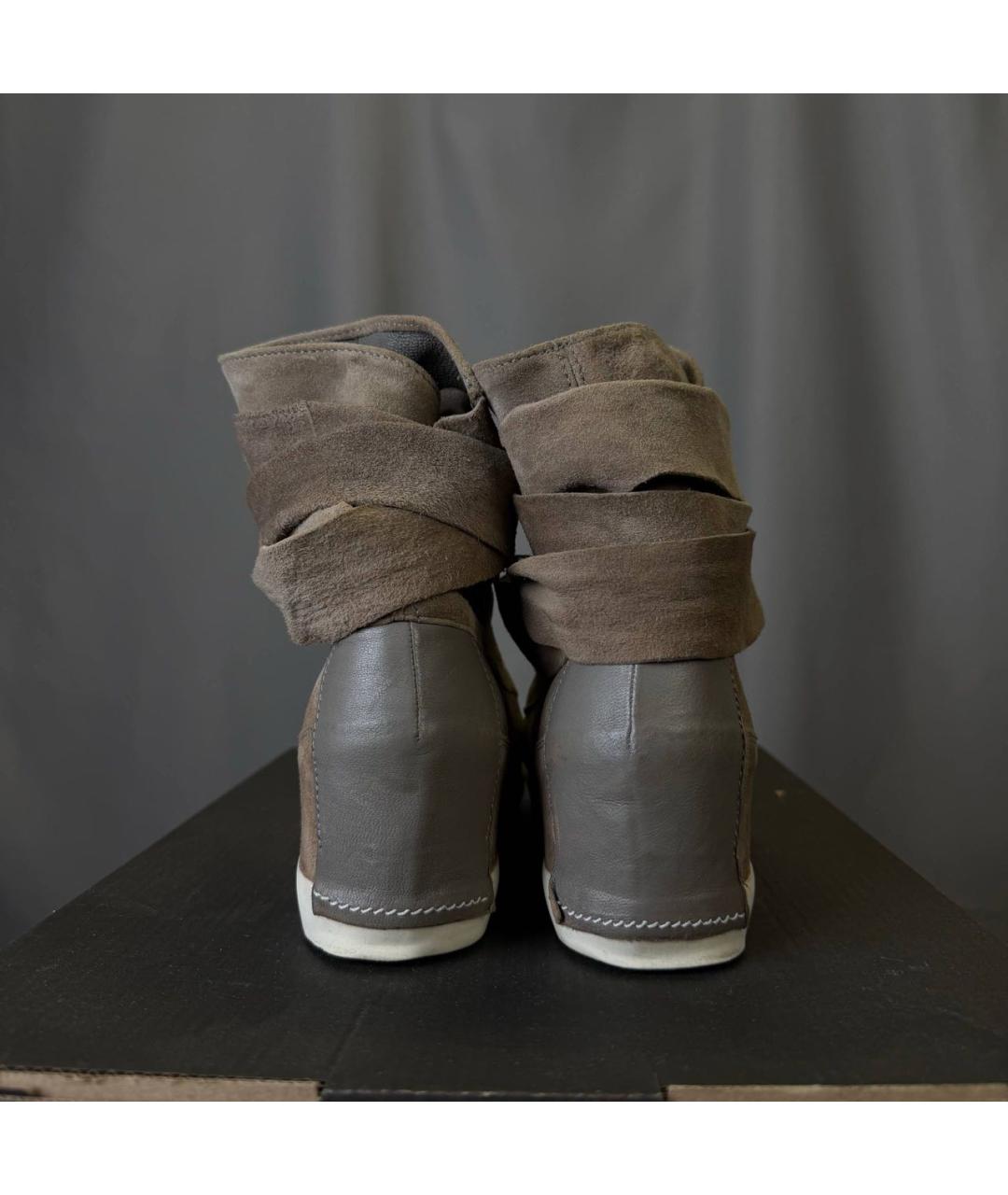 RICK OWENS Бежевые кеды, фото 4