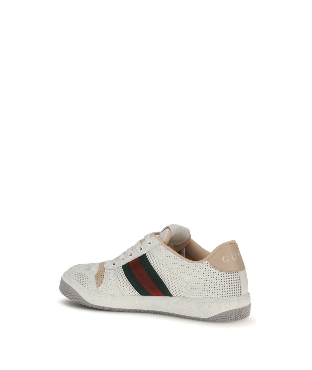 GUCCI Белые кожаные кеды, фото 3