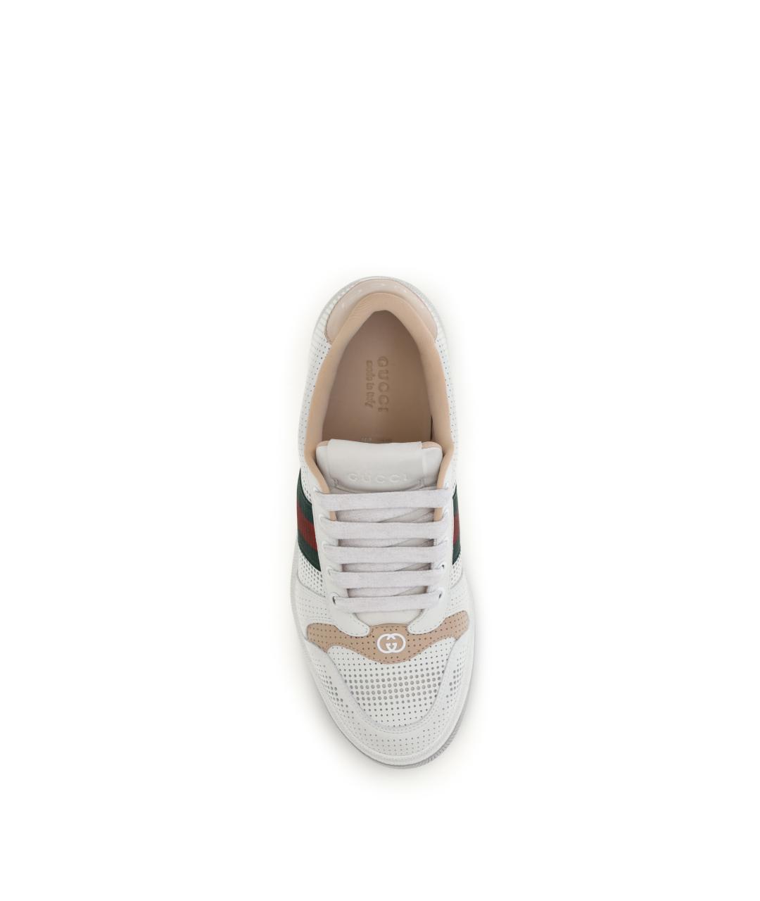 GUCCI Белые кожаные кеды, фото 4