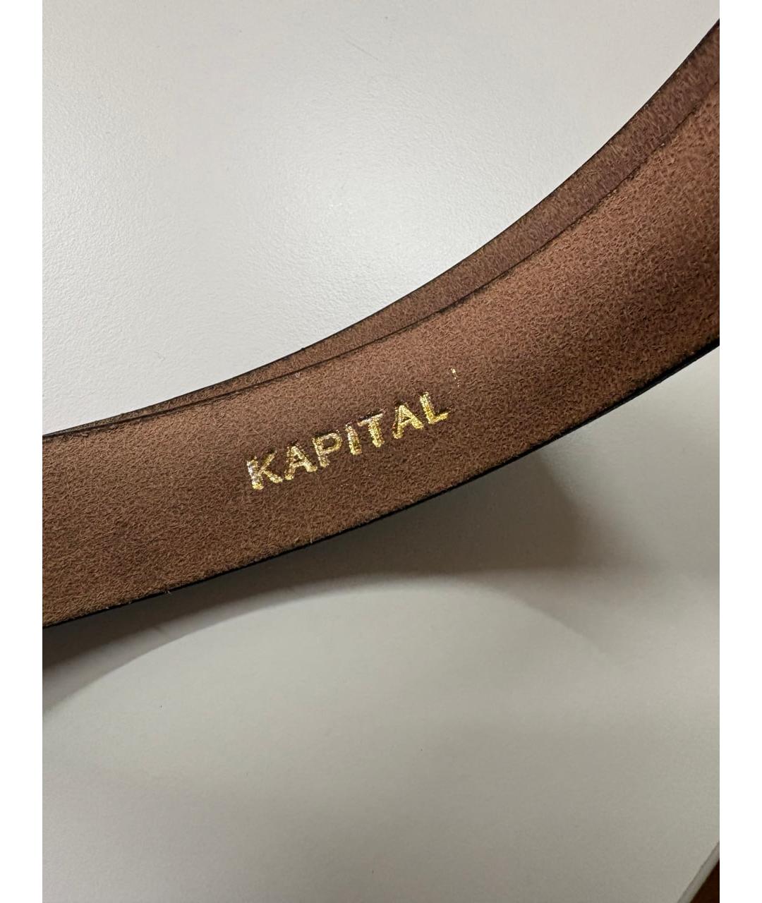 Kapital Коричневый кожаный ремень, фото 4
