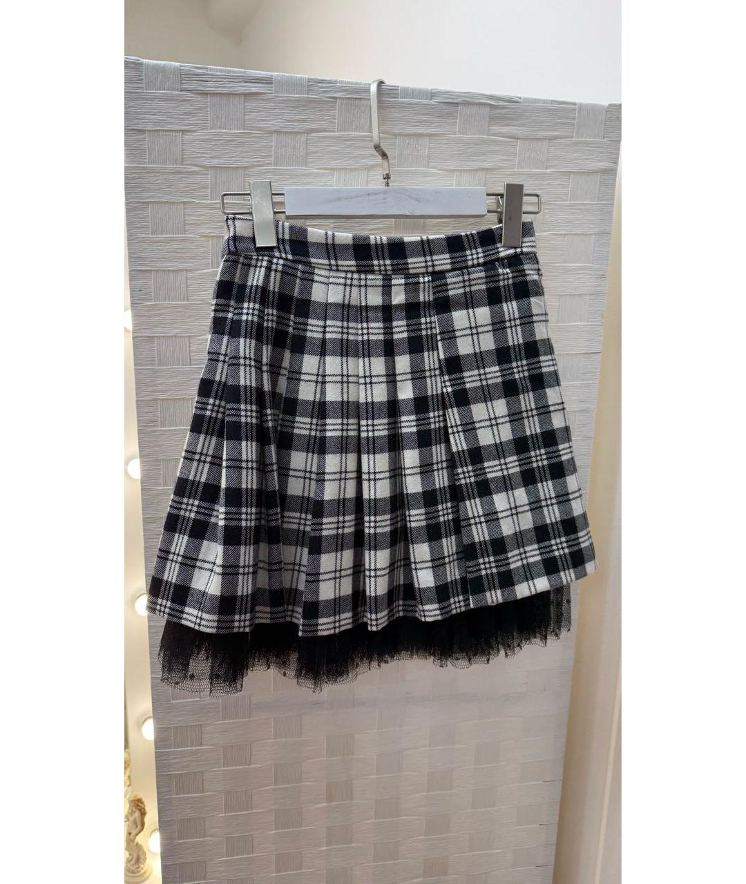 RED VALENTINO Мульти шерстяная юбка мини, фото 2