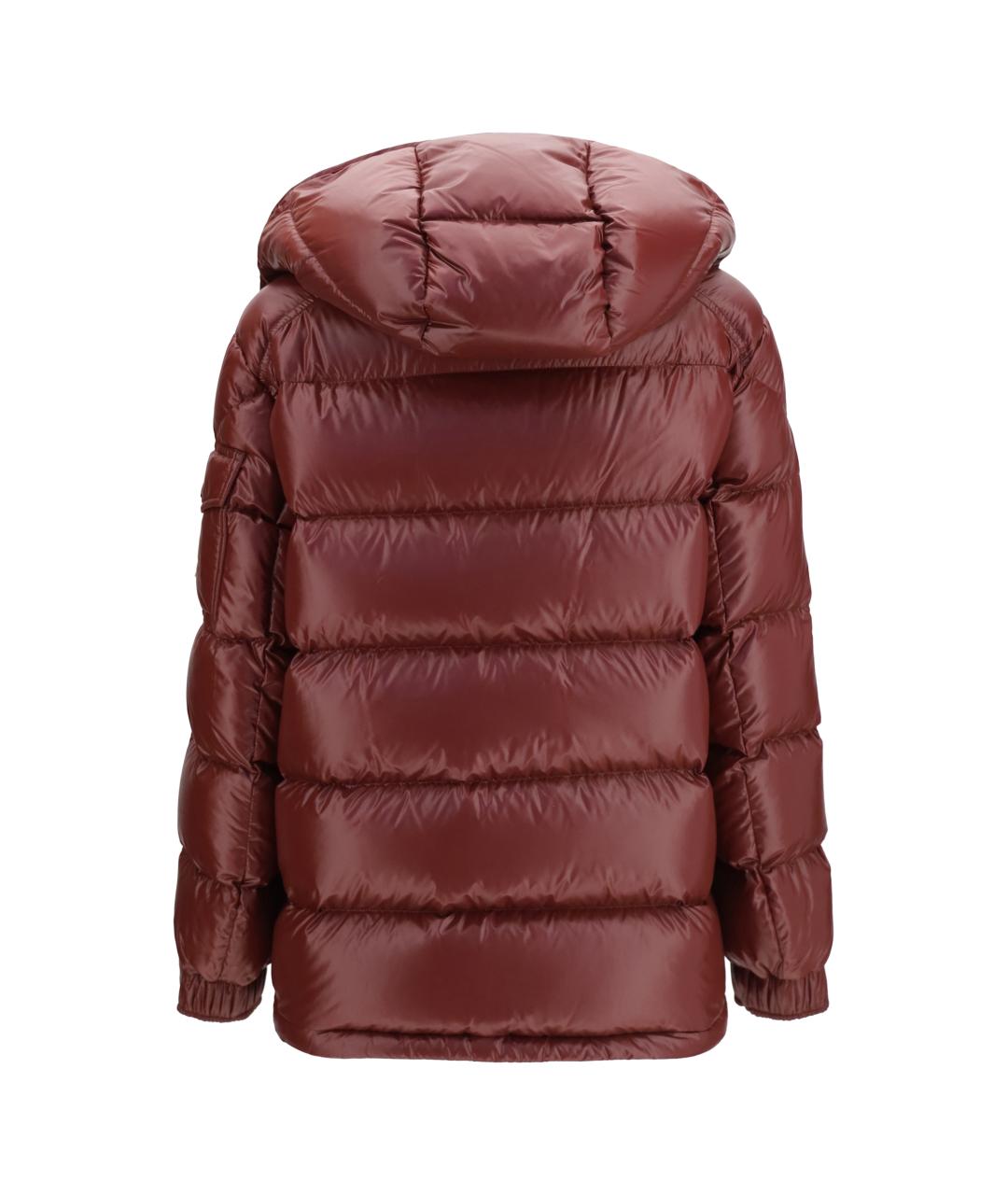 MONCLER Бордовый полиамидовый пуховик, фото 2
