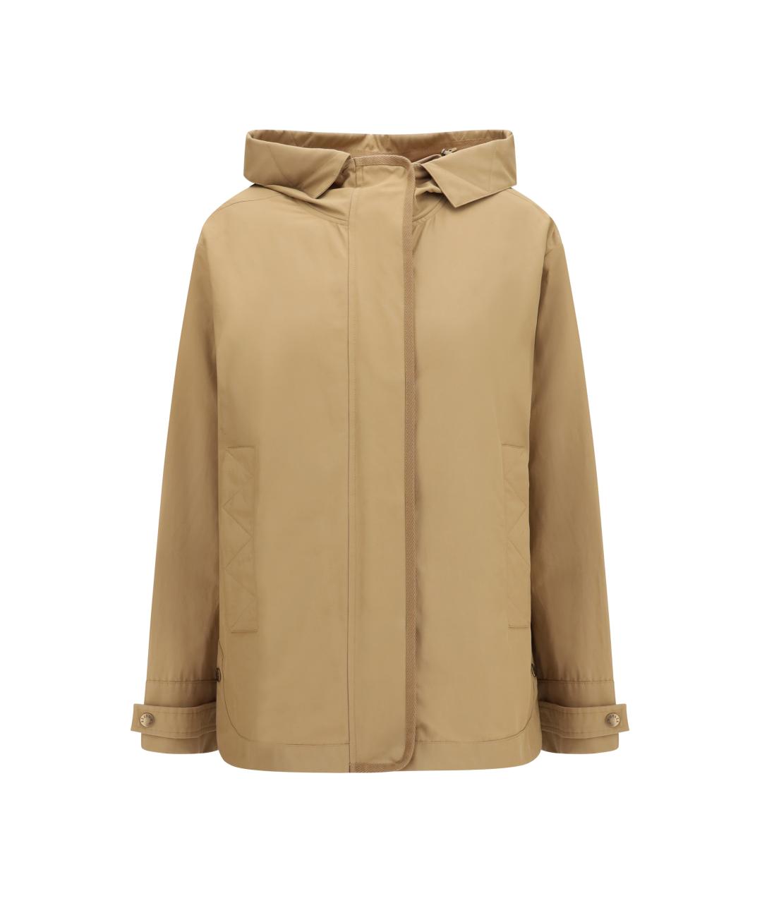 MONCLER Коричневая синтетическая куртка, фото 1