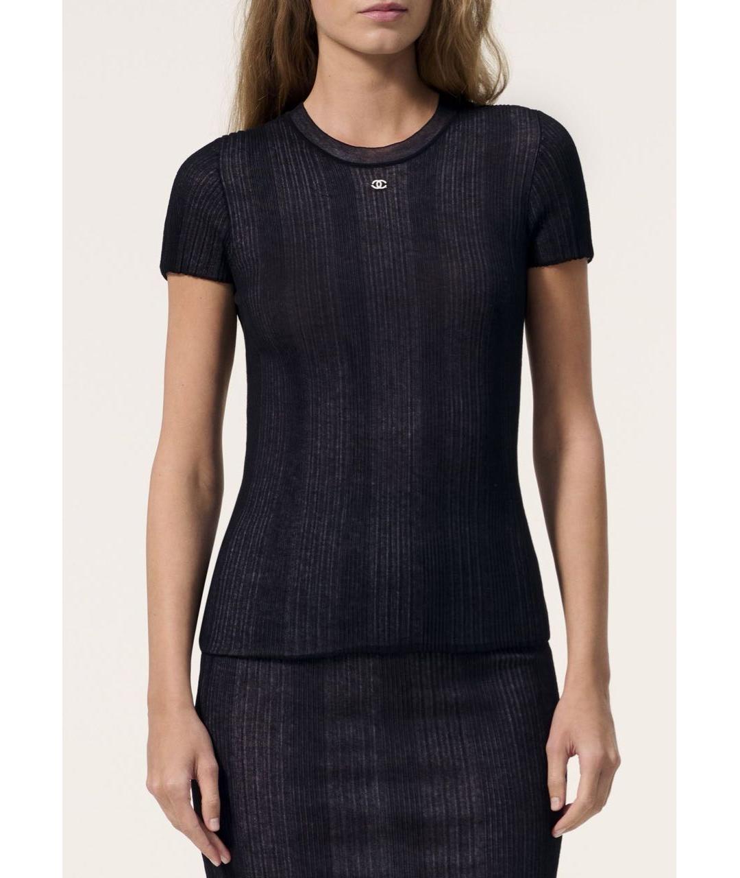 CHANEL Черная футболка, фото 4
