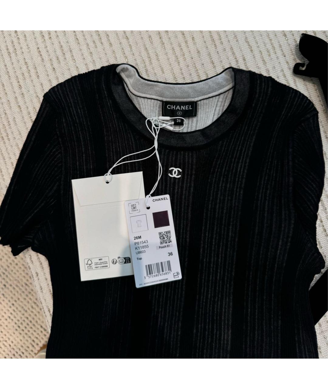 CHANEL Черная футболка, фото 3