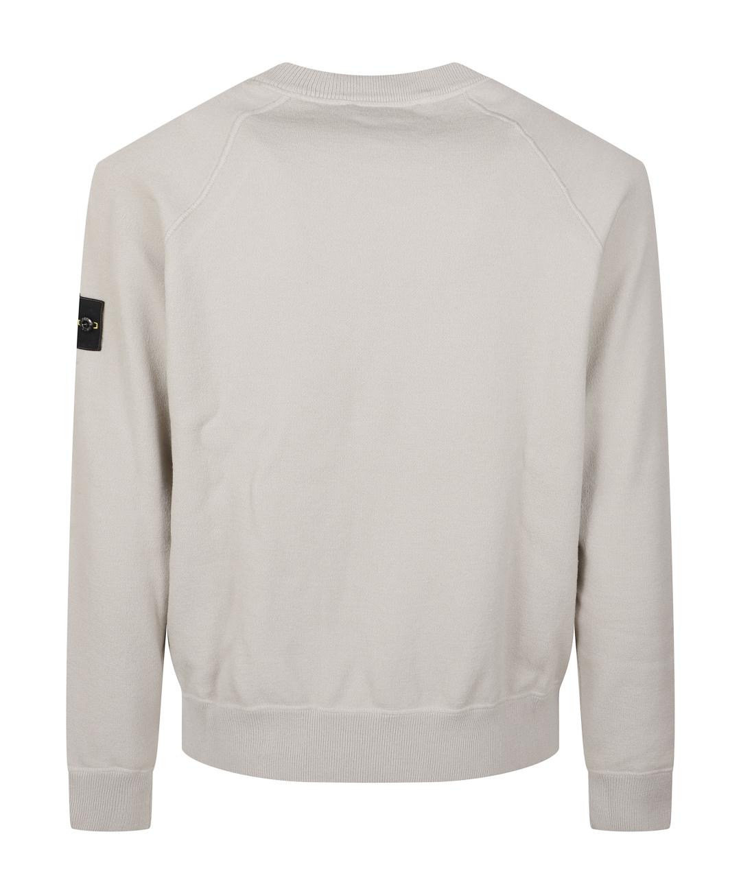 STONE ISLAND Бежевый шерстяной джемпер / свитер, фото 3
