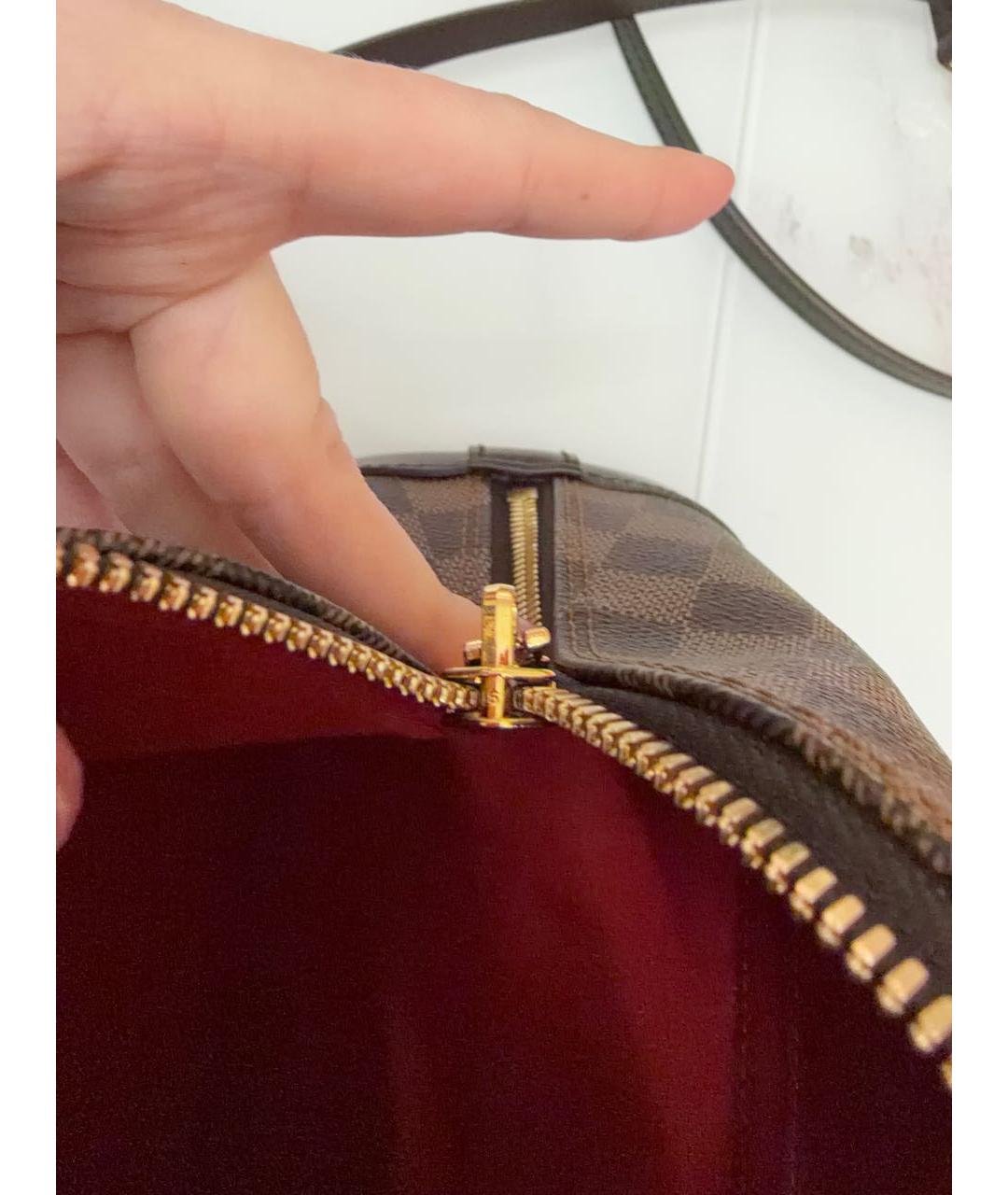 LOUIS VUITTON Коричневая кожаная сумка через плечо, фото 4