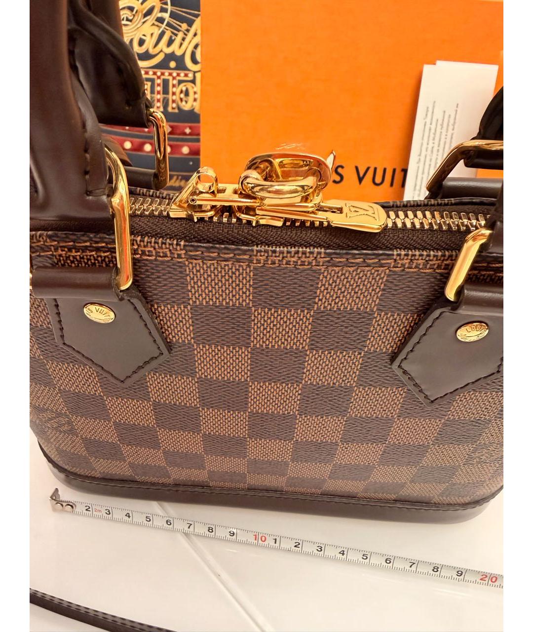 LOUIS VUITTON Коричневая кожаная сумка через плечо, фото 3