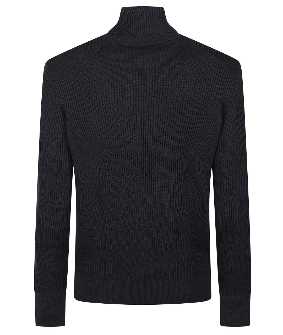 STONE ISLAND Темно-синяя шерстяная водолазка, фото 3