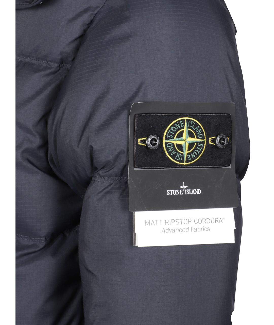 STONE ISLAND Синий полиамидовый пуховик, фото 2