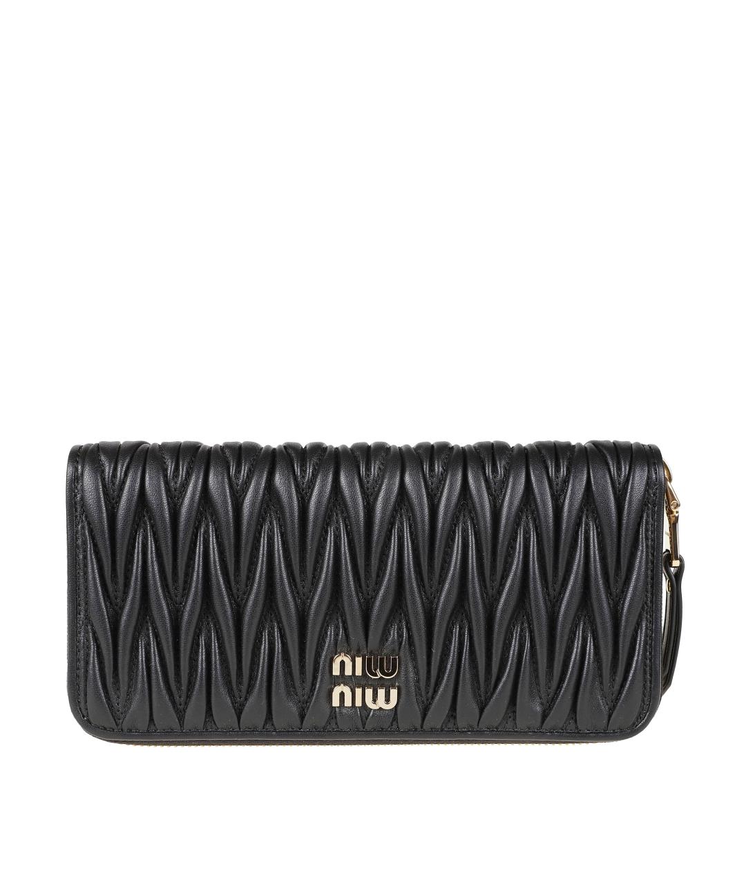 MIU MIU Черный кожаный кошелек, фото 1