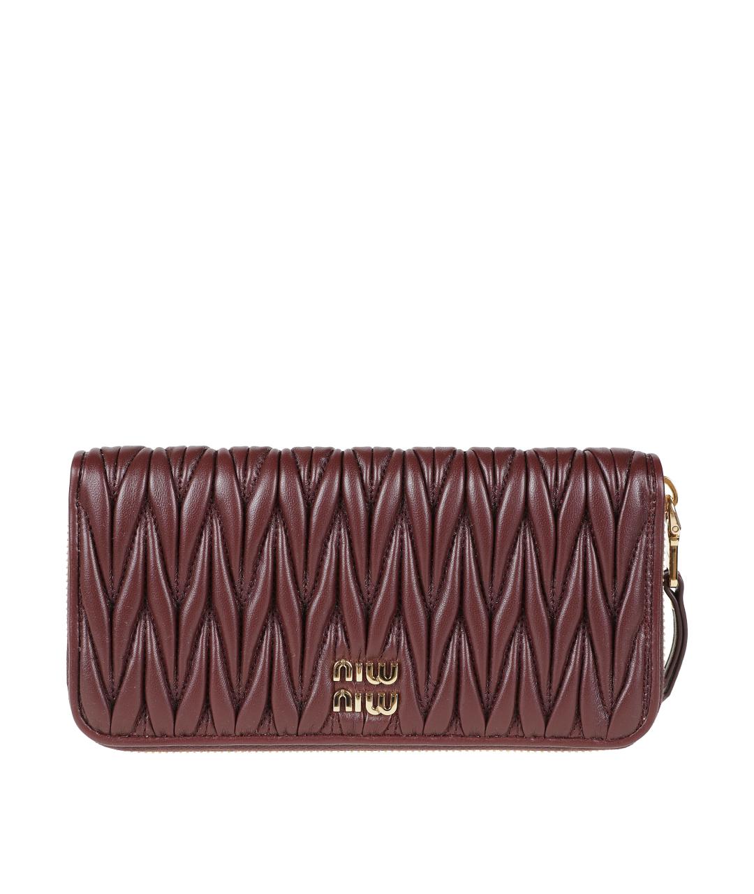 MIU MIU Бордовый кожаный кошелек, фото 1