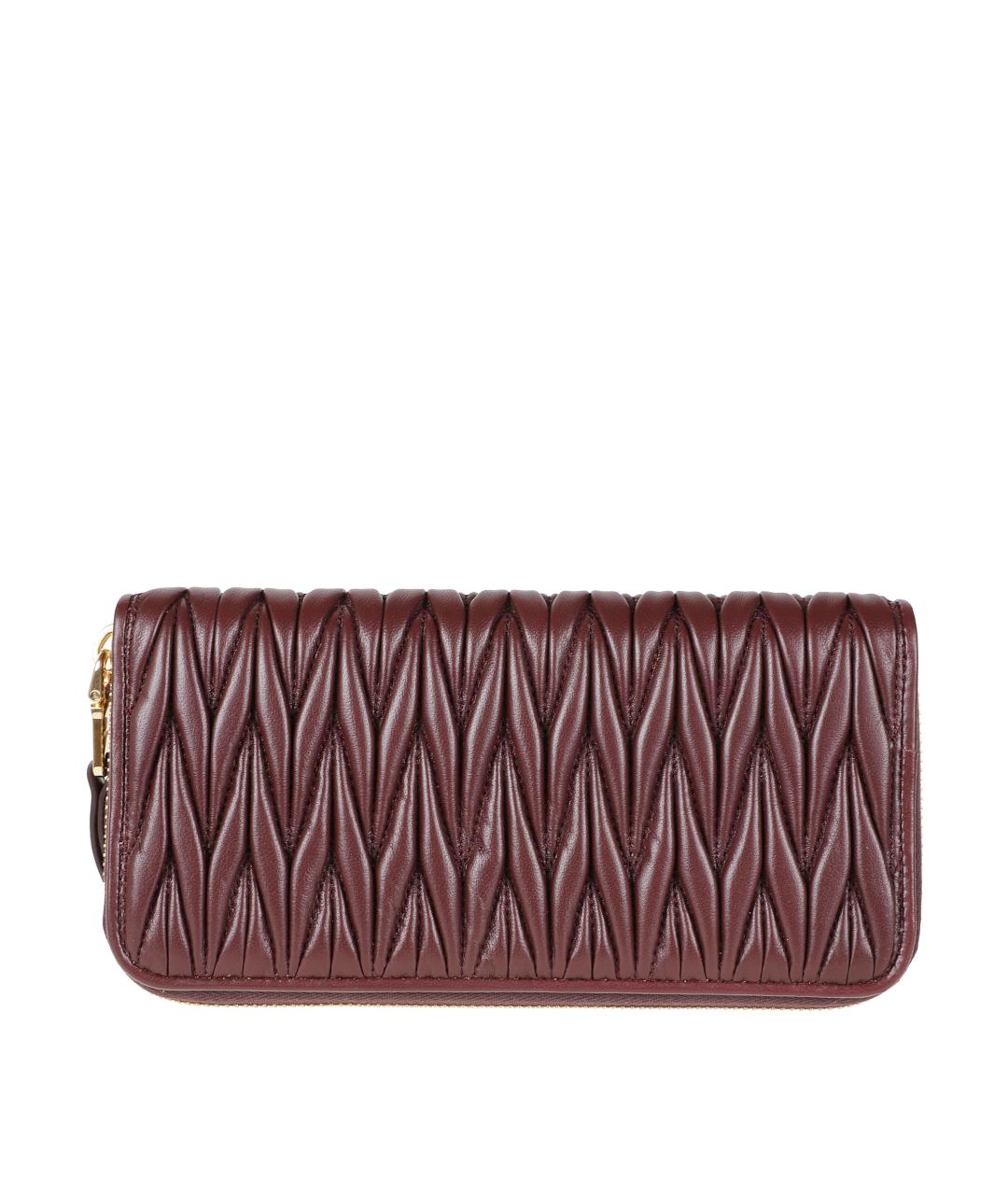 MIU MIU Бордовый кожаный кошелек, фото 2