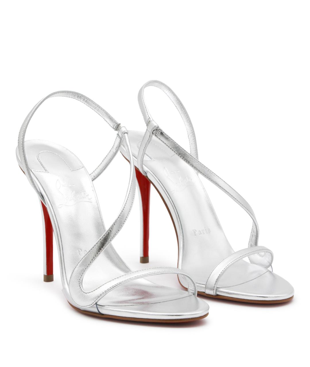 CHRISTIAN LOUBOUTIN Серебряные босоножки, фото 2