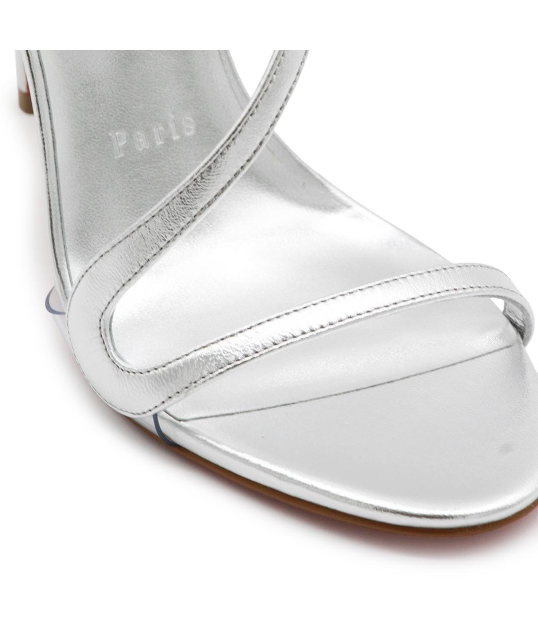 CHRISTIAN LOUBOUTIN Серебряные босоножки, фото 4