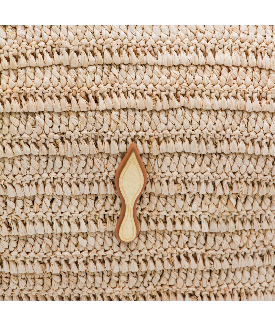 CHRISTIAN LOUBOUTIN Бежевая плетеная пляжная сумка, фото 4