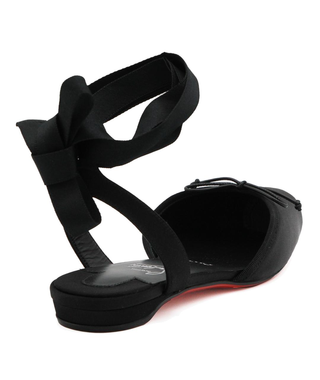 CHRISTIAN LOUBOUTIN Черные текстильные балетки, фото 4