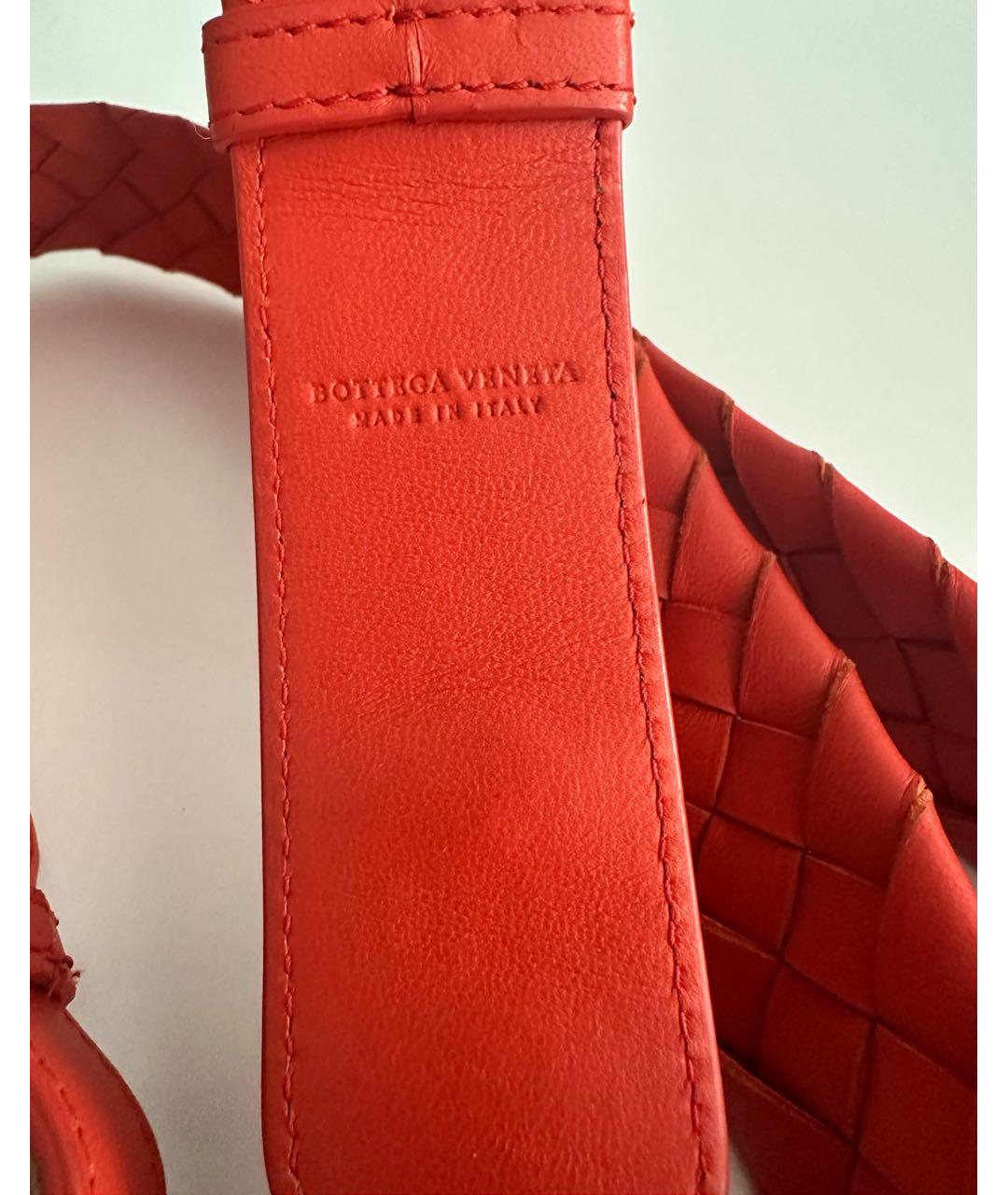 BOTTEGA VENETA Красный кожаный ремень, фото 3