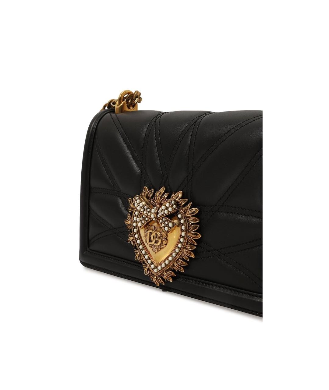 DOLCE&GABBANA Черная кожаная сумка через плечо, фото 2