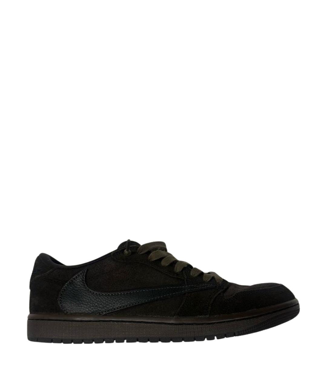NIKE Коричневые замшевые низкие кроссовки / кеды, фото 1