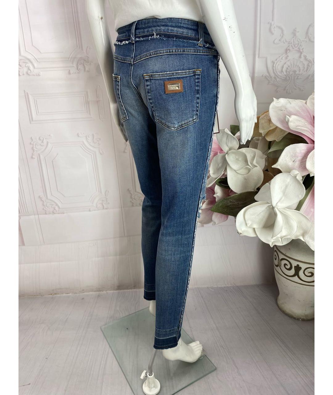 DOLCE&GABBANA Синие хлопко-эластановые джинсы слим, фото 8