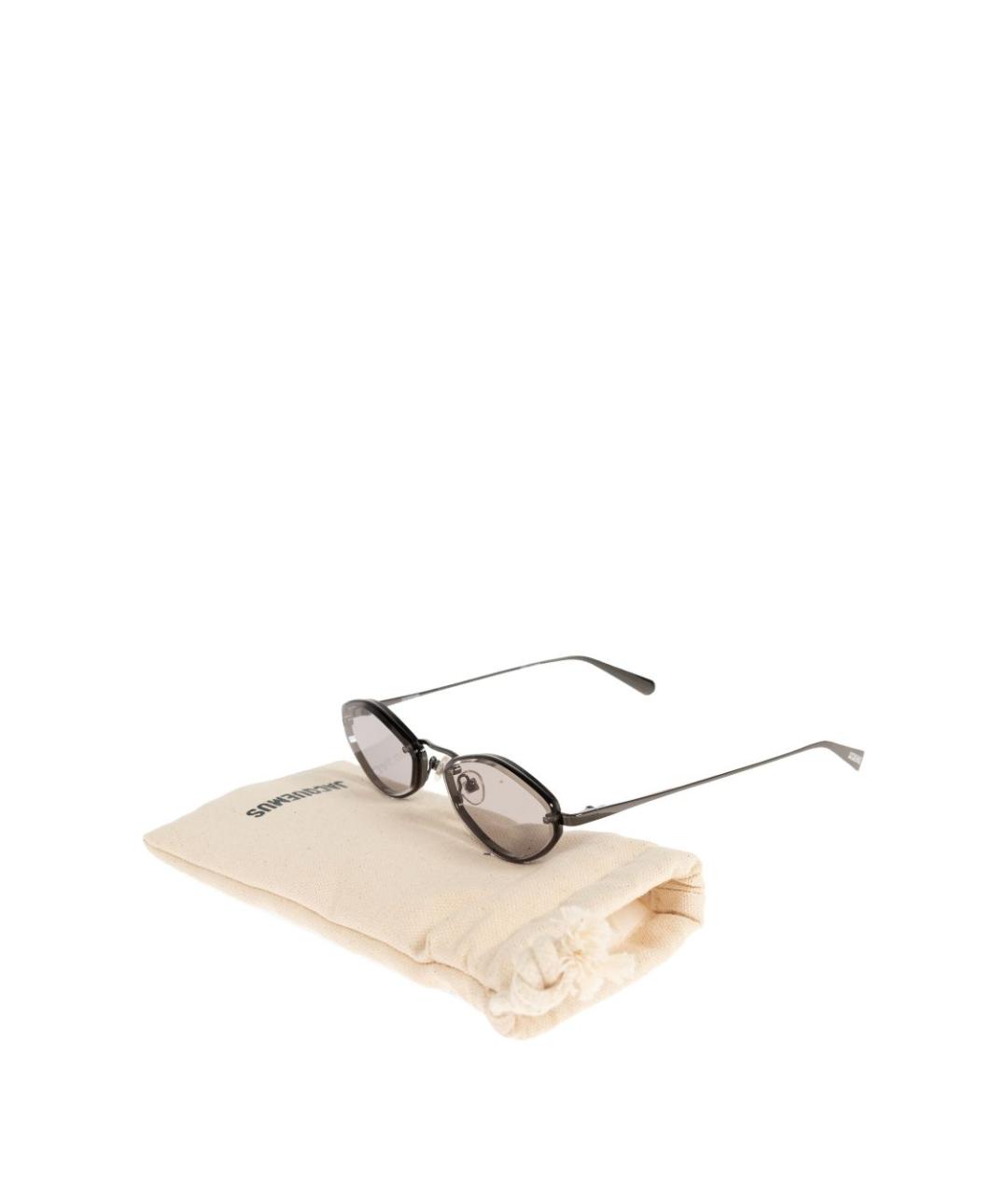 JACQUEMUS Черные металлические солнцезащитные очки, фото 2