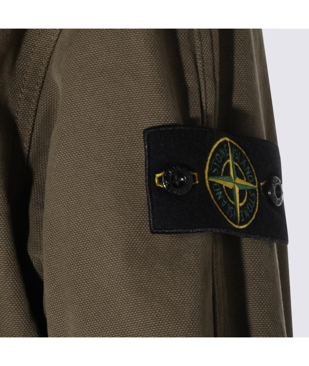 STONE ISLAND Хаки хлопковая куртка, фото 3