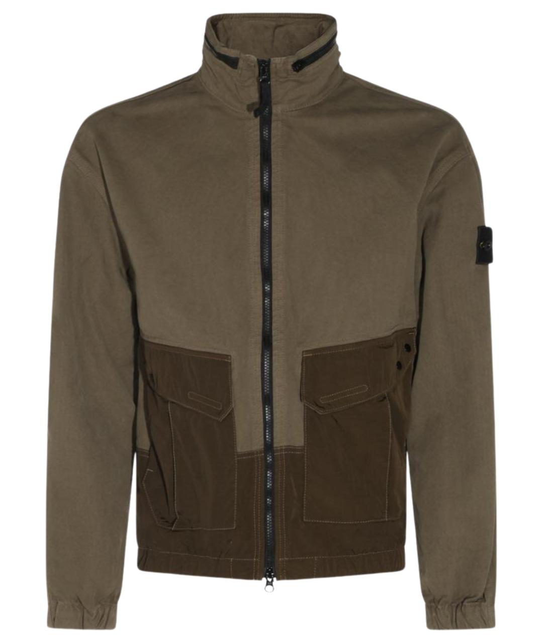 STONE ISLAND Хаки хлопковая куртка, фото 1