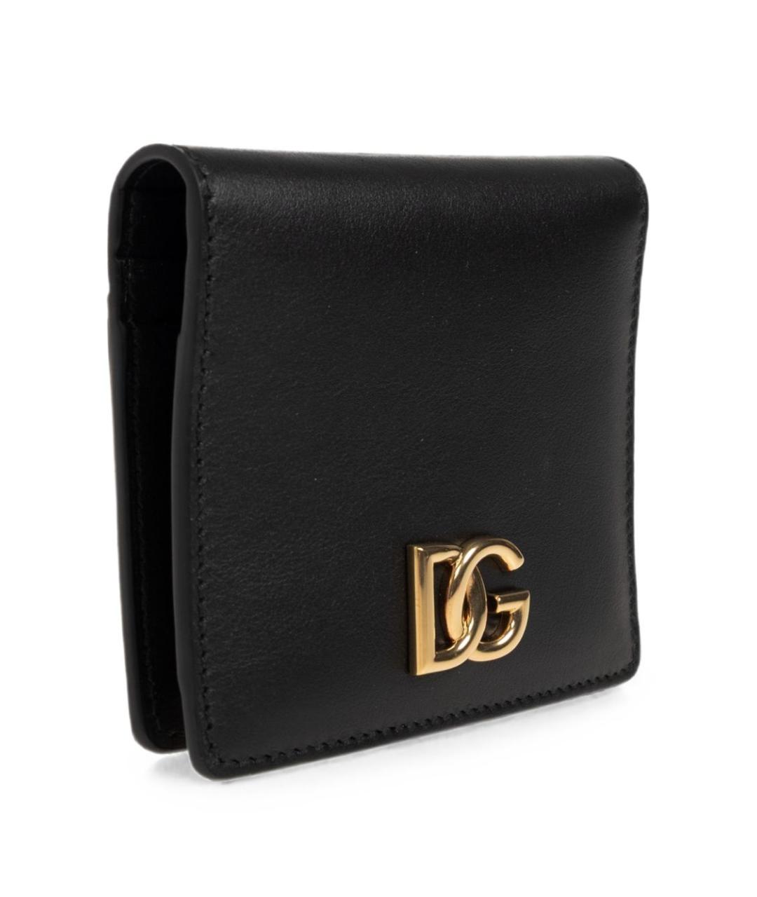 DOLCE&GABBANA Черный кожаный кошелек, фото 3