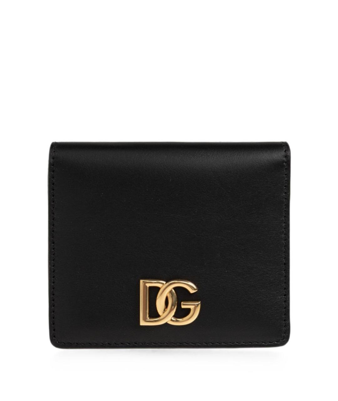 DOLCE&GABBANA Черный кожаный кошелек, фото 1